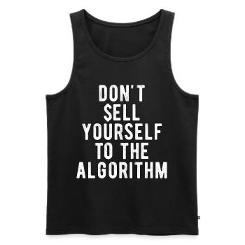 Social Media Algorithmus Spruch Influencer Viral - Männer Premium Bio Tank Top - Schwarz - Vorne - AI Model Male 178 light (178cm)