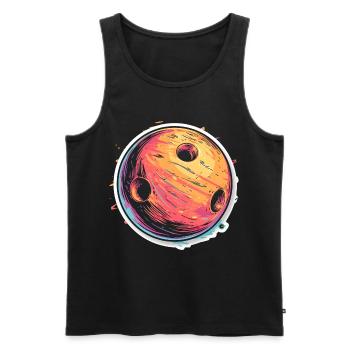 Bowlingkugel Cartoon Look - Männer Premium Bio Tank Top - Schwarz - Vorne - Michal (187cm)