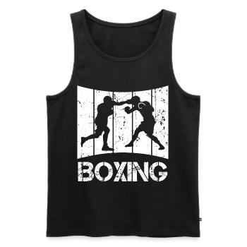 Retro Boxen - Männer Premium Bio Tank Top - Schwarz - Vorne - AI Model Male 178 light (178cm)