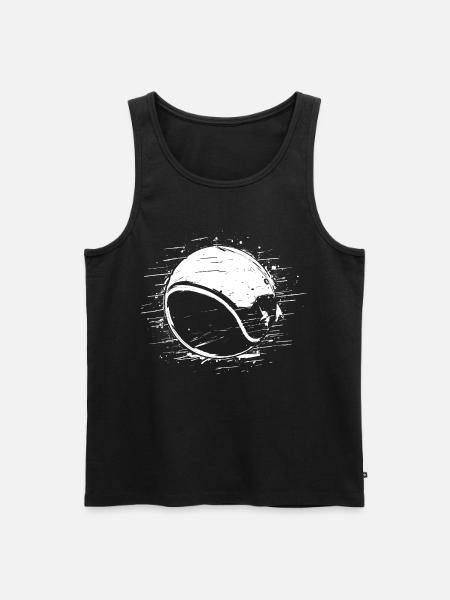 Tennis Ball Sketch - Men's Premium Organic Tank Top - black