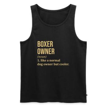 Boxer - Männer Premium Bio Tank Top - Schwarz - Vorne - AI Model Male 178 light (178cm)