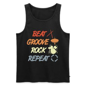 Drums Vintage Look - Men's Premium Organic Tank Top - black - Front - Michal (187cm)