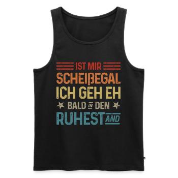 Scheißegal Ich geh eh bald in den Ruhestand - Männer Premium Bio Tank Top - Schwarz - Vorne - Michal (187cm)