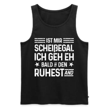 Is mir Scheißegal Ich geh eh bald in den Ruhestand - Männer Premium Bio Tank Top - Schwarz - Vorne - Michal (187cm)