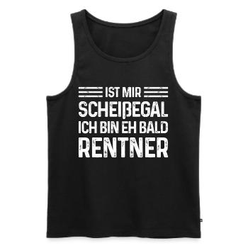 Rente Ist mir scheißegal Ich bin eh bald Rentner - Männer Premium Bio Tank Top - Schwarz - Vorne - Michal (187cm)
