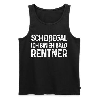 Scheißegal Ich bin eh bald Rentner - Männer Premium Bio Tank Top - Schwarz - Vorne - Michal (187cm)