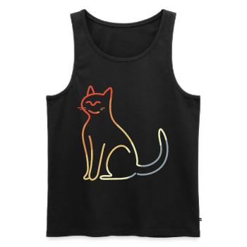 Cat Sketch Vintage Look - Men's Premium Organic Tank Top - black - Front - AI Model Male 178 light (178cm)