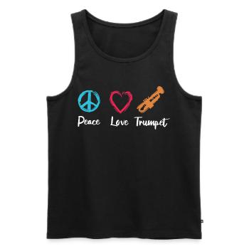 Trompette Paix Amour - Débardeur bio Premium Homme - noir - Devant - Michal (187cm)