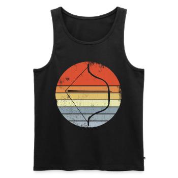 Bow and Arrow Vintage Look - Men's Premium Organic Tank Top - black - Front - AI Model Male 178 light (178cm)