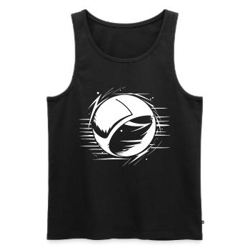 Croquis de ballon de volley-ball - Débardeur bio Premium Homme - noir - Devant - AI Model Male 178 light (178cm)
