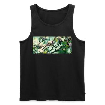 Magnolia Vintage Design - Men's Premium Organic Tank Top - black - Front - AI Model Male 178 light (178cm)