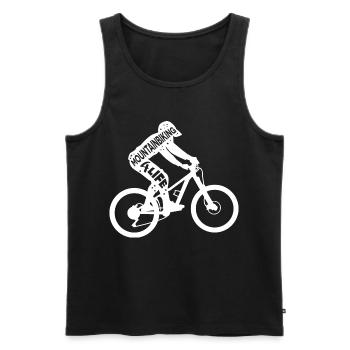 Mountainbike Motivationsspruch - Männer Premium Bio Tank Top - Schwarz - Vorne - Michal (187cm)