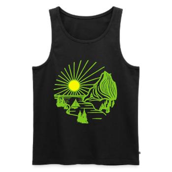 Paysage de vacances (vert) - Débardeur bio Premium Homme - noir - Devant - AI Model Male 178 light (178cm)