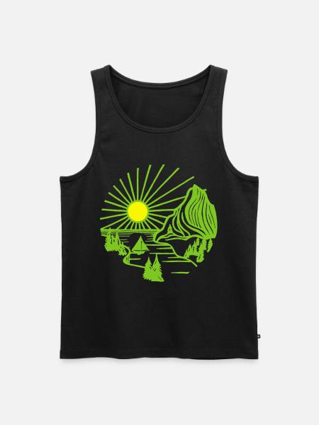 Paysage de vacances (vert) - Débardeur bio Premium Homme - noir