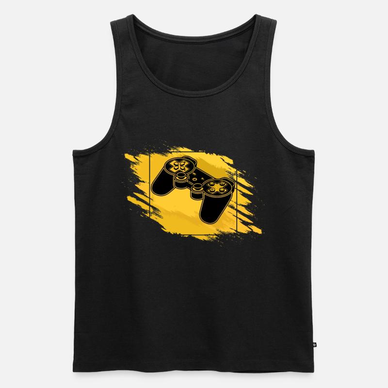 Gaming Controller Retro - Männer Premium Bio Tank Top - Schwarz