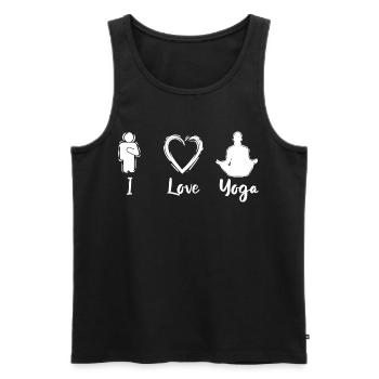 J’adore le yoga - Débardeur bio Premium Homme - noir - Devant - Michal (187cm)