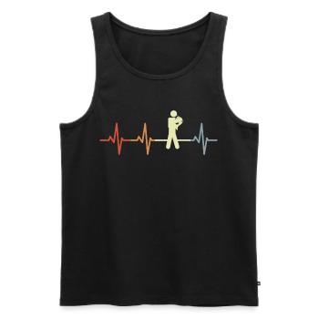 Hornist Strichfiguren Herzschlag - Männer Premium Bio Tank Top - Schwarz - Vorne - AI Model Male 178 light (178cm)