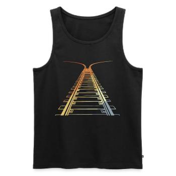Railroad Vintage Look - Men's Premium Organic Tank Top - black - Front - AI Model Male 178 light (178cm)