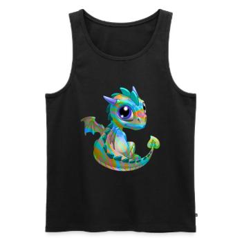 Baby Drache Psy| Niedlicher Psy Baby Drache - Männer Premium Bio Tank Top - Schwarz - Vorne - AI Model Male 178 light (178cm)