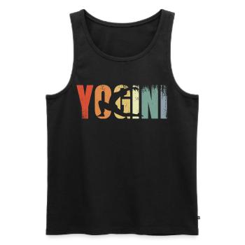 Yogini Vintage Look - Men's Premium Organic Tank Top - black - Front - AI Model Male 178 light (178cm)