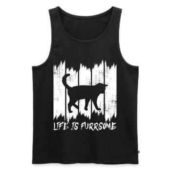 La vie est furreuse - Débardeur bio Premium Homme - noir - Devant - Michal (187cm)