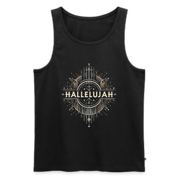 Glyphe Hallelujah Deco - Débardeur bio Premium Homme - noir - Devant - AI Model Male 178 light (178cm)