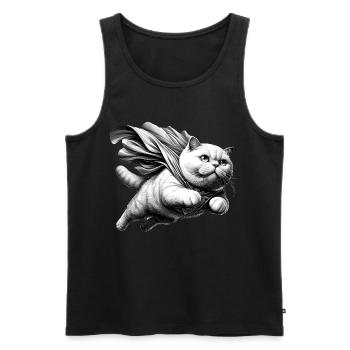 Super Cat BKH White British Shorthair Gift - Men's Premium Organic Tank Top - black - Front - AI Model Male 178 light (178cm)
