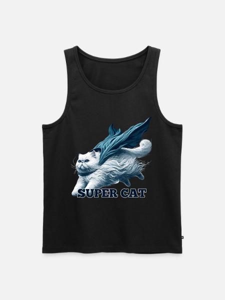 Super Cat persisk hvid persisk kattegave - Herre Premium økologisk tanktop - sort