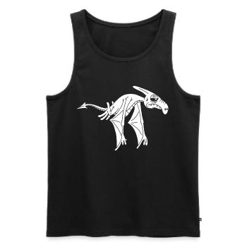 Dinosaure volant blanc - Débardeur bio Premium Homme - noir - Devant - Michal (187cm)