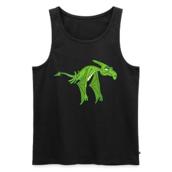 Flying Dinosaur - Men's Premium Organic Tank Top - black - Front - AI Model Male 178 light (178cm)