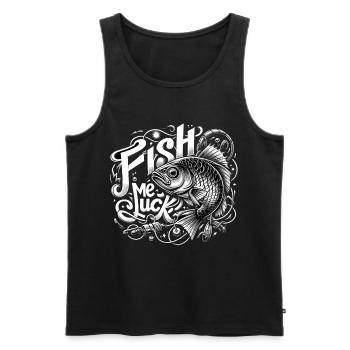 Fish Me Lucky Fishing cadeau - Débardeur bio Premium Homme - noir - Devant - Michal (187cm)
