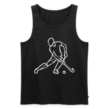 Feldhockey Zeichnung - Männer Premium Bio Tank Top - Schwarz - Vorne - Michal (187cm)