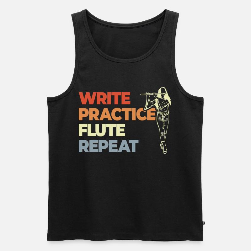 Write Practice Flute Repeat - Männer Premium Bio Tank Top - Schwarz