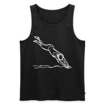 Schwimmliebhaber Skizze - Männer Premium Bio Tank Top - Schwarz - Vorne - Michal (187cm)
