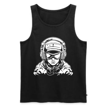 Gamer Drawing - Men's Premium Organic Tank Top - black - Front - AI Model Male 178 light (178cm)