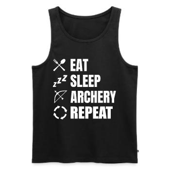 Eat Sleep Archery Repeat - Men's Premium Organic Tank Top - black - Front - AI Model Male 178 light (178cm)