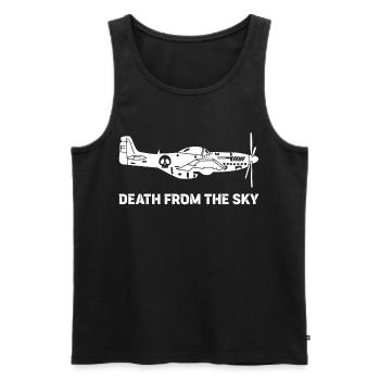 Avion de combat vintage (blanc) - Débardeur bio Premium Homme - noir - Devant - Michal (187cm)
