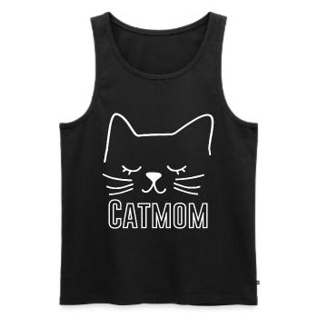 Cat Cat Mom Cat Mom Silhouette Outline Lineart - Men's Premium Organic Tank Top - black - Front - AI Model Male 178 light (178cm)