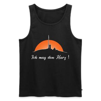 Ich mag den Harz -Brocken - Männer Premium Bio Tank Top - Schwarz - Vorne - AI Model Male 178 light (178cm)