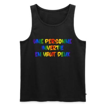 Une personne invertie en vaut deux - Débardeur bio Premium Homme - noir - Devant - Michal (187cm)