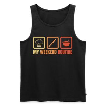 Weekend Cooking - Men's Premium Organic Tank Top - black - Front - Michal (187cm)