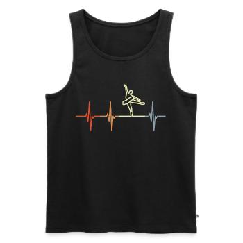 Vintage Ballerina Heartbeat - Men's Premium Organic Tank Top - black - Front - AI Model Male 178 light (178cm)