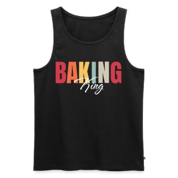 Baking King Bäcker König - Männer Premium Bio Tank Top - Schwarz - Vorne - Michal (187cm)