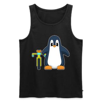 Vélo pingouin - Débardeur bio Premium Homme - noir - Devant - Michal (187cm)