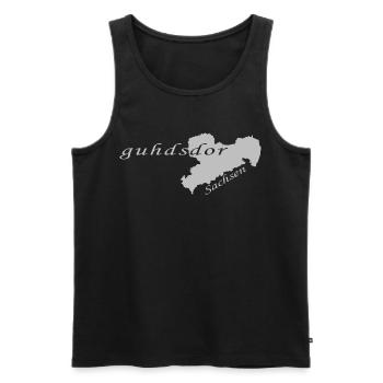 Guhdsdor - Mein Guter - Sächsisch - Dialekt - Männer Premium Bio Tank Top - Schwarz - Vorne - AI Model Male 178 light (178cm)