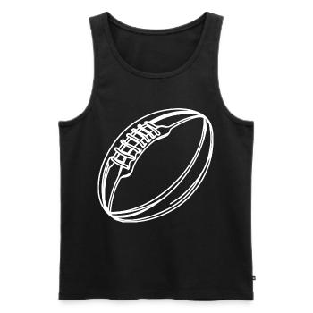 Rugby Ball Drawing - Men's Premium Organic Tank Top - black - Front - AI Model Male 178 light (178cm)