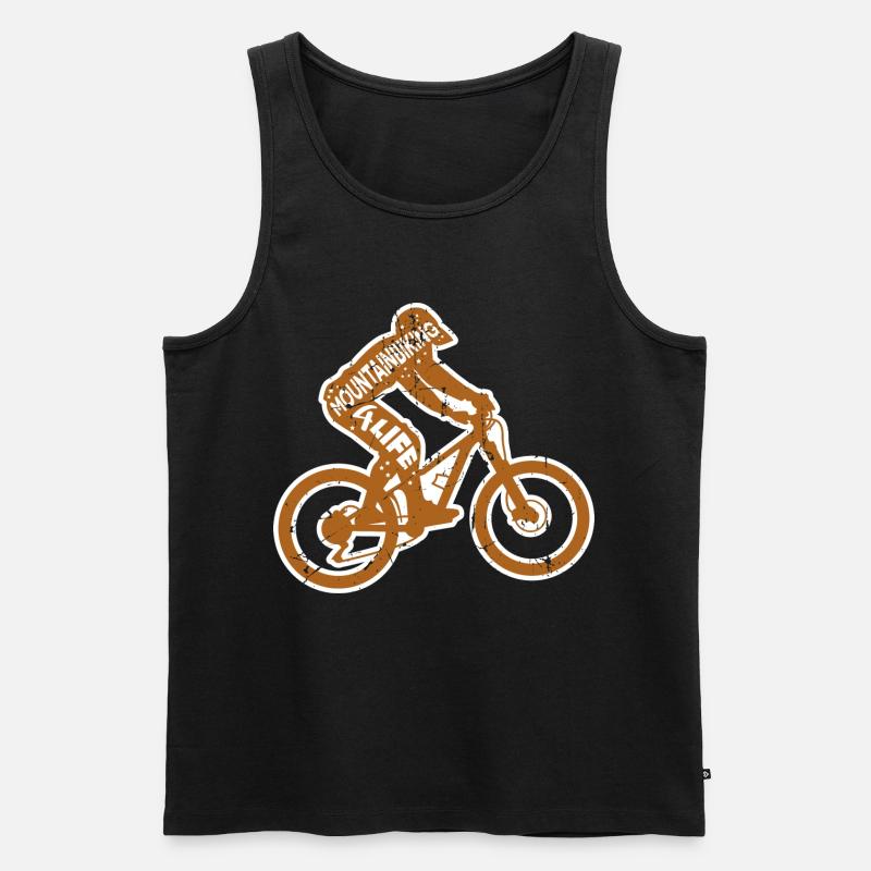Mountainbiker Spruch - Männer Premium Bio Tank Top - Schwarz