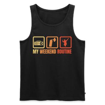 Routine du week-end Break Dancer - Débardeur bio Premium Homme - noir - Devant - AI Model Male 178 light (178cm)