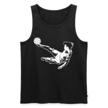Fußballer Junge - Männer Premium Bio Tank Top - Schwarz - Vorne - Michal (187cm)