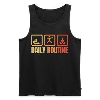 Daily Yoga Routine - Men's Premium Organic Tank Top - black - Front - AI Model Male 178 light (178cm)
